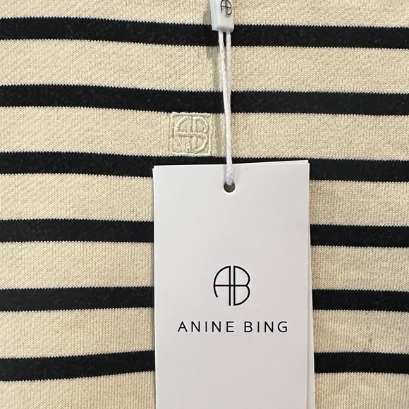 Anine Bing Women’s Sweater in Black and Cream Stripes - Picture 2 of 3